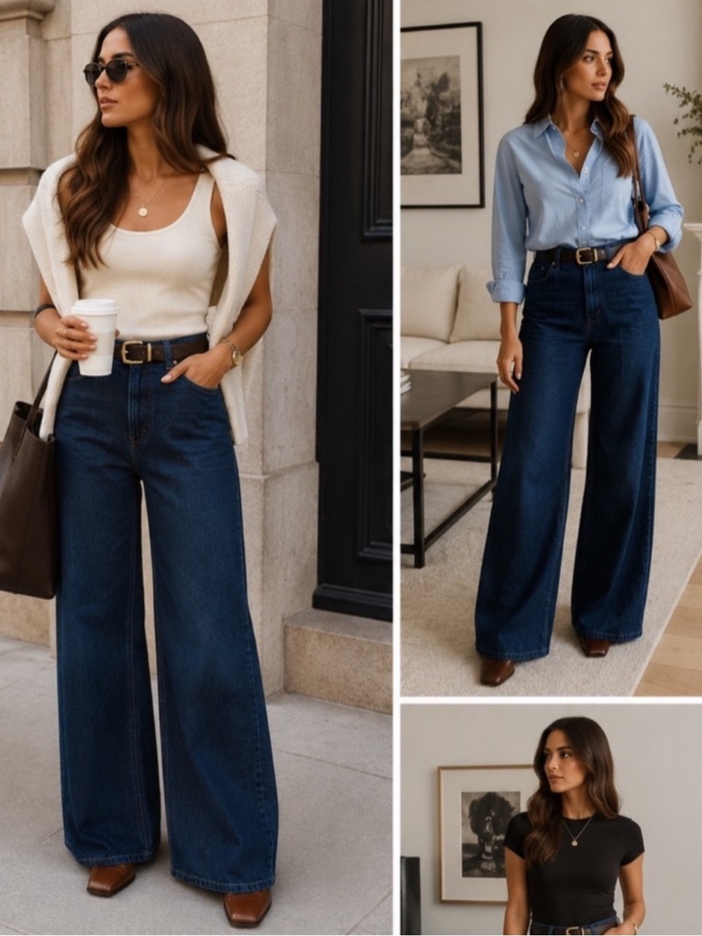 J.Crew Wide Leg Trouser Jeans 90’s inspired Dark Wash mid- Rise Denim size 28